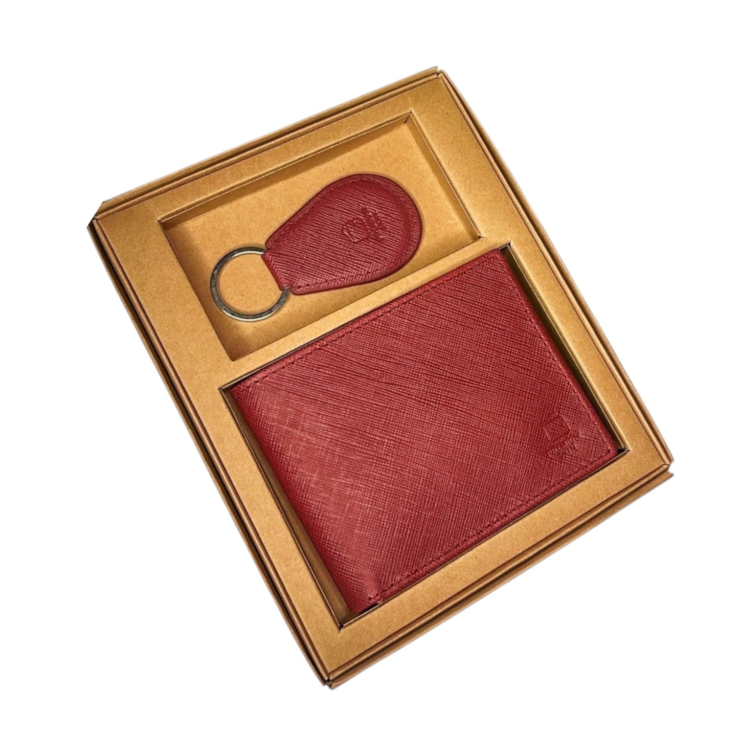 Signature Leather Wallet & Keychain Set