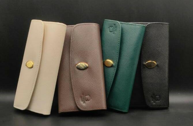 Myosotis flower leather clutch. - The Premium Skin