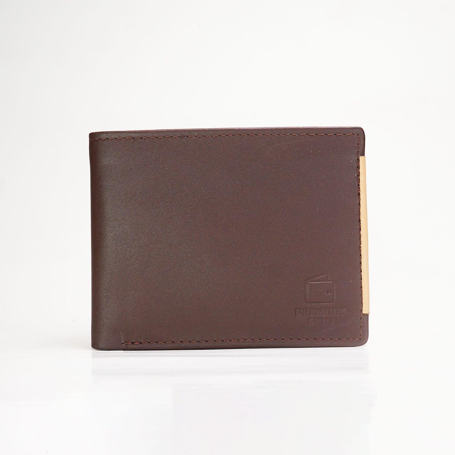 TrimEdge Leather Wallet |Brown| - The Premium Skinmens wallet